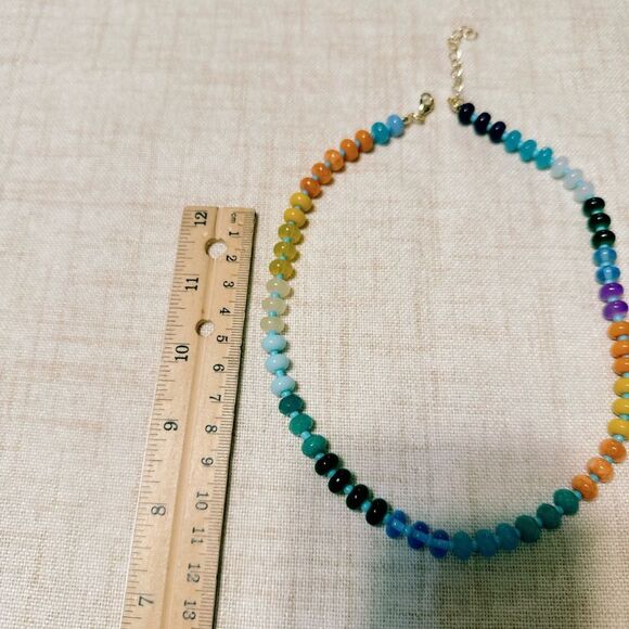 Bohemian summer beaded necklace M421 - Picture 4 of 4